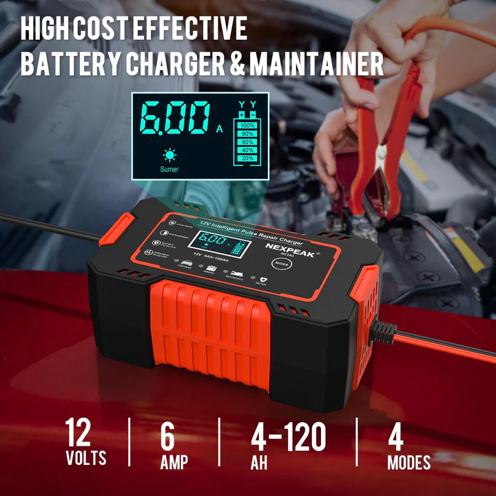 CARGADOR Y ARRANCADOR DE BATERÍA 12V-6A