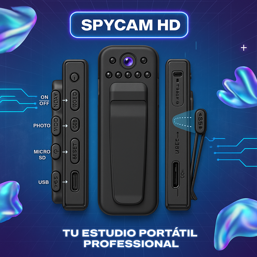 SpyCam HD™ - Mini Cámara Portatil HD 1080P con Reducción de Ruido