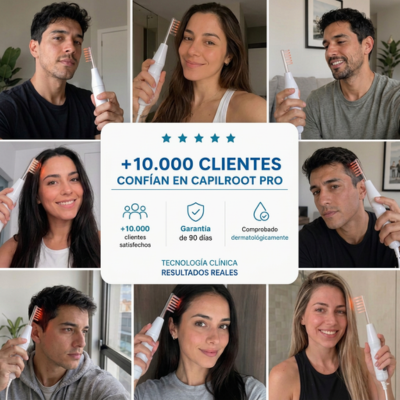 Cabello nuevo en 60 días, Recupera tu Cabello y tu Confianza en casa, Sin químicos ni pastillas - CAPILROOT Pro + 🎁 4 accessorios + 🎁 E-Book de Regalo